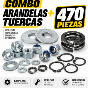 COMBO ARANDELAS+TUERCAS 470 PIEZAS