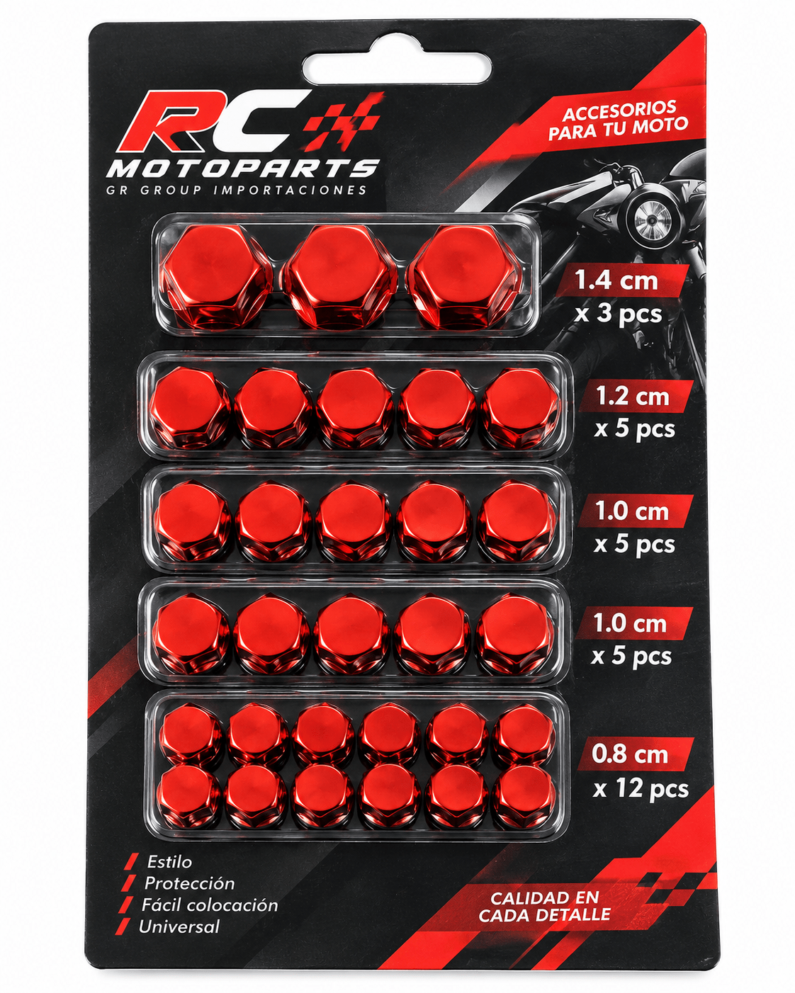 KIT TAPAS CUBRE TORNILLOS X 30 ROJO