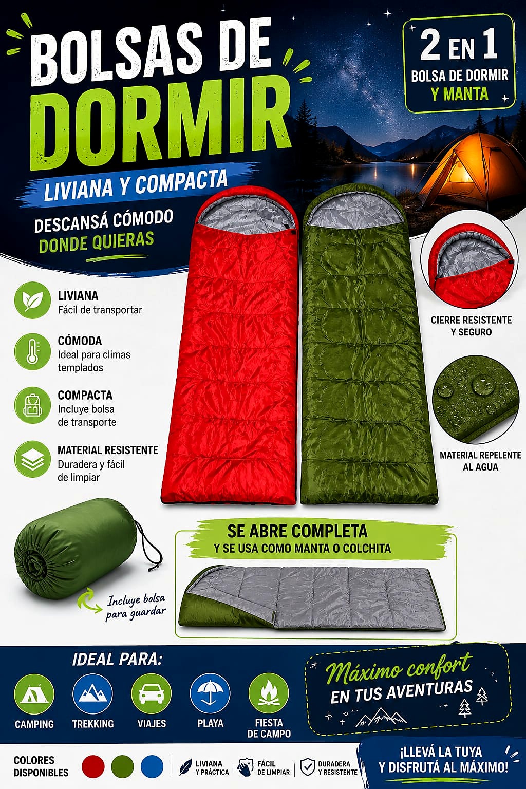 BOLSA DE DORMIR 2 EN 1