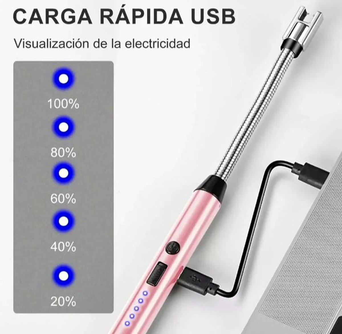 ENCENDEDOR FLEXIBLE CON CARGA USB - Imagen 2
