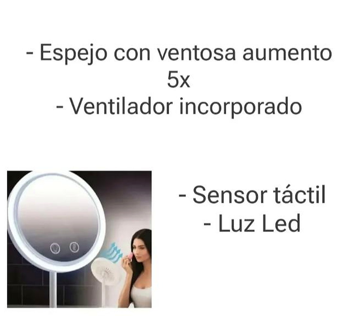 ESPEJO LED CON VENTILADOR Y AUMENTO X5 - Imagen 4