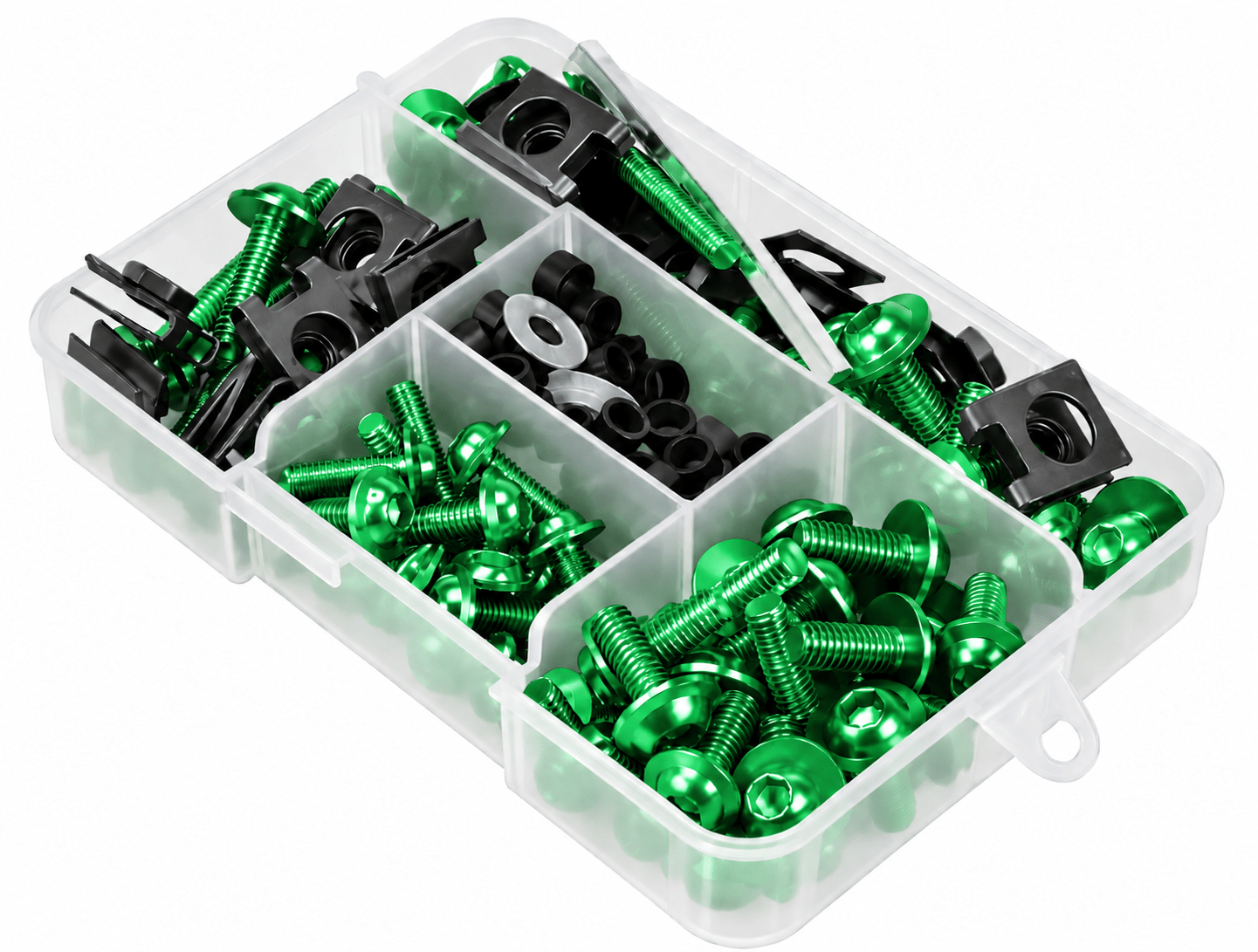 BOX 177 PIEZAS CARENADO ANODIZADOS MOTOS M5 M6 VERDE